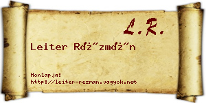 Leiter Rézmán névjegykártya